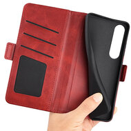 Sony Xperia 1 VII Hoesje - MobyDefend Luxe Wallet Book Case (Sluiting Zijkant) - Rood