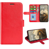 Motorola Edge 60 Pro Hoesje - MobyDefend Kunstleren Wallet Book Case (Sluiting Voorkant) - Rood