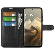 Motorola Edge 60 Pro Hoesje - MobyDefend Kunstleren Wallet Book Case (Sluiting Voorkant) - Zwart