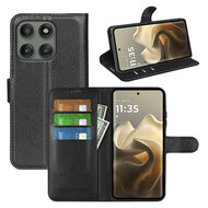 Motorola Edge 60 Pro Hoesje - MobyDefend Kunstleren Wallet Book Case (Sluiting Voorkant) - Zwart