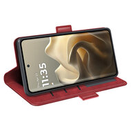 Motorola Edge 60 Pro Hoesje - MobyDefend Luxe Wallet Book Case (Sluiting Zijkant) - Rood