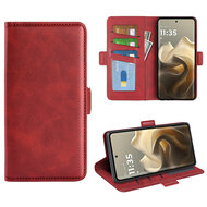 Motorola Edge 60 Pro Hoesje - MobyDefend Luxe Wallet Book Case (Sluiting Zijkant) - Rood