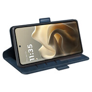 Motorola Edge 60 Pro Hoesje - MobyDefend Luxe Wallet Book Case (Sluiting Zijkant) - Blauw