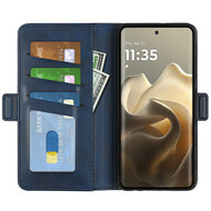 Motorola Edge 60 Pro Hoesje - MobyDefend Luxe Wallet Book Case (Sluiting Zijkant) - Blauw