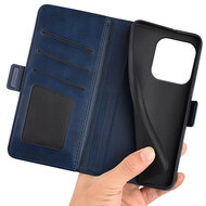 Motorola Edge 60 Pro Hoesje - MobyDefend Luxe Wallet Book Case (Sluiting Zijkant) - Blauw