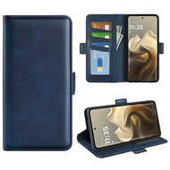 Motorola Edge 60 Pro Hoesje - MobyDefend Luxe Wallet Book Case (Sluiting Zijkant) - Blauw