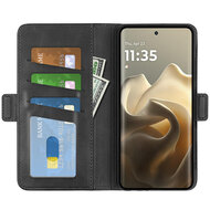 Motorola Edge 60 Pro Hoesje - MobyDefend Luxe Wallet Book Case (Sluiting Zijkant) - Zwart