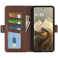 Motorola Edge 60 Pro Hoesje - MobyDefend Luxe Wallet Book Case (Sluiting Zijkant) - Bruin