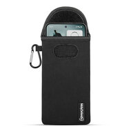 Hoesje voor Nothing Phone (3) - MobyDefend Neopreen Pouch Met Karabijnhaak - Insteekhoesje - Riemlus Hoesje - Zwart