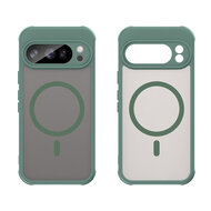 Google Pixel 10 Pro Hoesje - MobyDefend MagSafe Case Mat Transparant Met Gekleurde Rand - Groen