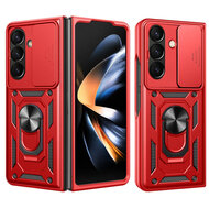 Samsung Galaxy Z Fold 7 Hoesje - MobyDefend Pantsercase Met Draaibare Ring - Rood
