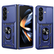 Samsung Galaxy Z Fold 7 Hoesje - MobyDefend Pantsercase Met Draaibare Ring - Blauw