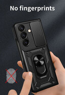 Samsung Galaxy Z Fold 7 Hoesje - MobyDefend Pantsercase Met Draaibare Ring - Zilvergrijs