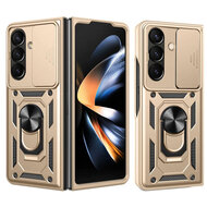 Samsung Galaxy Z Fold 7 Hoesje - MobyDefend Pantsercase Met Draaibare Ring - Goud
