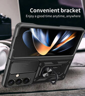 Samsung Galaxy Z Fold 7 Hoesje - MobyDefend Pantsercase Met Draaibare Ring - Ros&eacute;