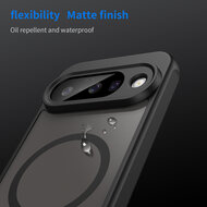 Google Pixel 10 Hoesje - MobyDefend MagSafe Case Mat Transparant Met Gekleurde Rand - Zwart