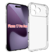 iPhone 17 Pro Max Hoesje - MobyDefend Transparante Shockproof TPU Backcover - Verstevigde Hoeken - Volledig Doorzichtig