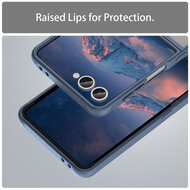 Samsung Galaxy Z Flip 7 Hoesje - MobyDefend MagSafe Case Mat Transparant Met Gekleurde Rand - Blauw