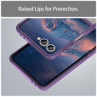 Samsung Galaxy Z Flip 7 Hoesje - MobyDefend MagSafe Case Mat Transparant Met Gekleurde Rand - Paars