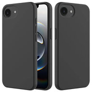 iPhone 16e Hoesje - MobyDefend Matte Siliconen Backcover - Zwart