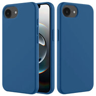 iPhone 16e Hoesje - MobyDefend Matte Siliconen Backcover - Blauw