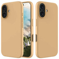 iPhone 16 Hoesje - MobyDefend Matte Siliconen Backcover - Licht Oker