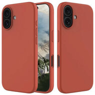 iPhone 16 Hoesje - MobyDefend Matte Siliconen Backcover - Terracotta
