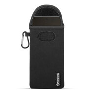 Hoesje voor OnePlus Nord CE 5 - MobyDefend Neopreen Pouch Met Karabijnhaak - Insteekhoesje - Riemlus Hoesje - Zwart