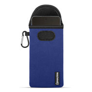 Hoesje voor OnePlus Nord CE 5 - MobyDefend Neopreen Pouch Met Karabijnhaak - Insteekhoesje - Riemlus Hoesje - Blauw