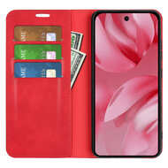 Google Pixel 10 / Google Pixel 10 Pro Hoesje - MobyDefend Luxe Wallet Bookcase (Magnetische Sluiting) - Rood