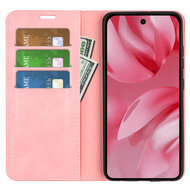Google Pixel 10 / Google Pixel 10 Pro Hoesje - MobyDefend Luxe Wallet Bookcase (Magnetische Sluiting) - Roze