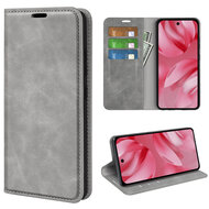 Google Pixel 10 / Google Pixel 10 Pro Hoesje - MobyDefend Luxe Wallet Bookcase (Magnetische Sluiting) - Grijs