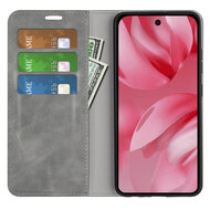 Google Pixel 10 / Google Pixel 10 Pro Hoesje - MobyDefend Luxe Wallet Bookcase (Magnetische Sluiting) - Grijs