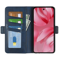 Google Pixel 10 / Google Pixel 10 Pro Hoesje - MobyDefend Luxe Wallet Book Case (Sluiting Zijkant) - Blauw
