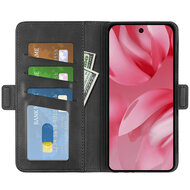 Google Pixel 10 / Google Pixel 10 Pro Hoesje - MobyDefend Luxe Wallet Book Case (Sluiting Zijkant) - Zwart