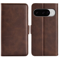 Google Pixel 10 / Google Pixel 10 Pro Hoesje - MobyDefend Luxe Wallet Book Case (Sluiting Zijkant) - Bruin