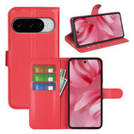 Google Pixel 10 / Google Pixel 10 Pro Hoesje - MobyDefend Kunstleren Wallet Book Case (Sluiting Voorkant) - Rood