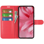 Google Pixel 10 / Google Pixel 10 Pro Hoesje - MobyDefend Kunstleren Wallet Book Case (Sluiting Voorkant) - Rood