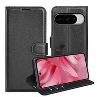 Google Pixel 10 / Google Pixel 10 Pro Hoesje - MobyDefend Kunstleren Wallet Book Case (Sluiting Voorkant) - Zwart