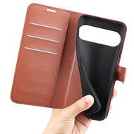 Google Pixel 10 / Google Pixel 10 Pro Hoesje - MobyDefend Kunstleren Wallet Book Case (Sluiting Voorkant) - Bruin