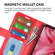 Google Pixel 10 / Google Pixel 10 Pro Hoesje - MobyDefend Wallet Book Case (Sluiting Achterkant) - Rood