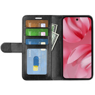 Google Pixel 10 / Google Pixel 10 Pro Hoesje - MobyDefend Wallet Book Case (Sluiting Achterkant) - Zwart