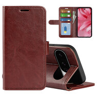 Google Pixel 10 / Google Pixel 10 Pro Hoesje - MobyDefend Wallet Book Case (Sluiting Achterkant) - Bruin