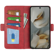 Google Pixel 10 Pro XL Hoesje - MobyDefend Luxe Wallet Book Case (Sluiting Zijkant) - Rood