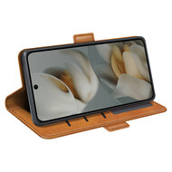 Google Pixel 10 Pro XL Hoesje - MobyDefend Luxe Wallet Book Case (Sluiting Zijkant) - Lichtbruin