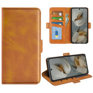 Google Pixel 10 Pro XL Hoesje - MobyDefend Luxe Wallet Book Case (Sluiting Zijkant) - Lichtbruin