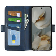 Google Pixel 10 Pro XL Hoesje - MobyDefend Luxe Wallet Book Case (Sluiting Zijkant) - Blauw