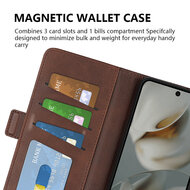 Google Pixel 10 Pro XL Hoesje - MobyDefend Luxe Wallet Book Case (Sluiting Zijkant) - Bruin