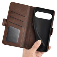 Google Pixel 10 Pro XL Hoesje - MobyDefend Luxe Wallet Book Case (Sluiting Zijkant) - Bruin