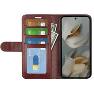 Google Pixel 10 Pro XL Hoesje - MobyDefend Wallet Book Case (Sluiting Achterkant) - Bruin